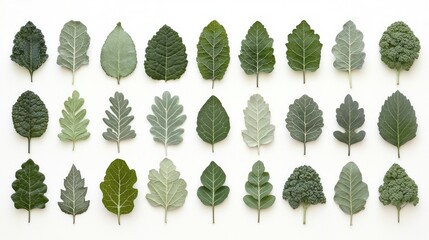 A Serene Collection of Diverse Green Leaves