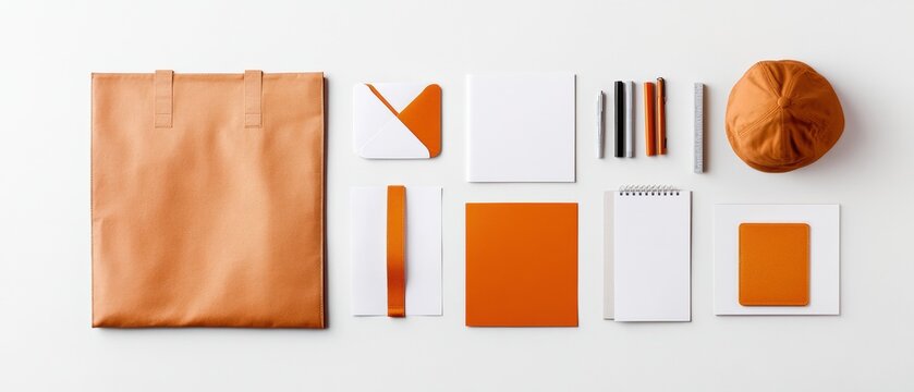 Minimalist Brand Identity Mockup Terracotta-Inspired Corporate Stationery Collection Showcasing Modern Workplace Personalization and Design Cohesion