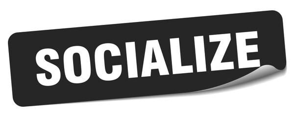 Obraz premium socialize sticker. socialize label