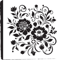 Elegant Floral Silhouette | Intricate Flower Vector Design for Laser Cutting