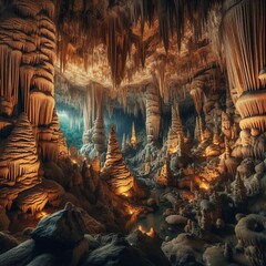 Cave System Stalactites Stalagmites A vast cave system with intr