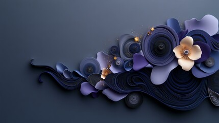 Elegant floral design with purple elements.