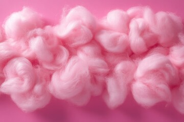 Fototapeta premium Fluffy Pink Cotton Candy Texture Background, Soft Sweet Sugar Cloud Concept