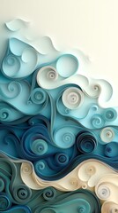 Abstract paper waves in soothing blue tones.