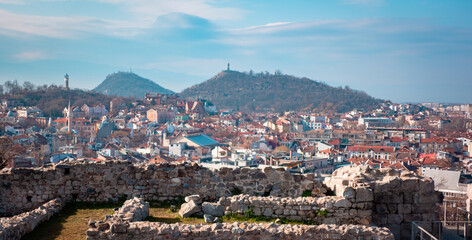 Naklejka premium The ruin site of Nebet Tepe in Plovdiv, Bulgaria