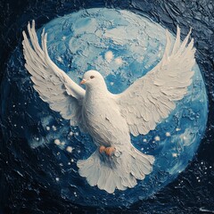 White doves bringing happiness and peace to the world, generative AI