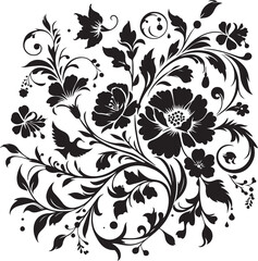 Elegant Floral Silhouette | Intricate Flower Vector Design for Laser Cutting