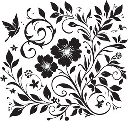Elegant Floral Silhouette | Intricate Flower Vector Design for Laser Cutting