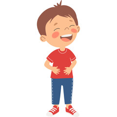 Obraz premium Smiling boy, funny cartoon vector illustration