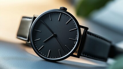 Sleek Black Minimalist Watch