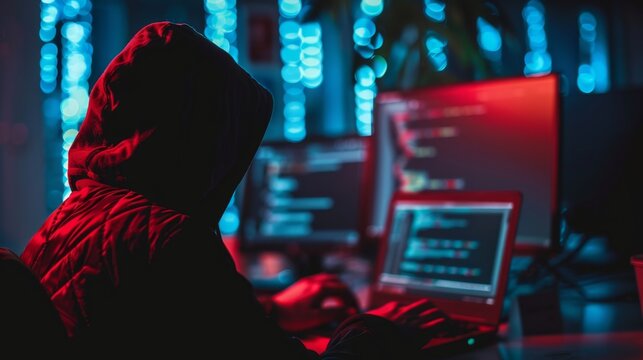 Cybersecurity breach with potential malware attack observed in dark environment