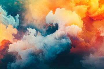 vibrant rainbow-colored smoke bursting like fireworks, Generative AI