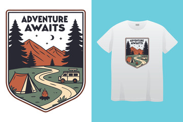 Camping T Shirt design Camping t shirt design free Adventure t shirt design free Template