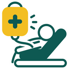 Male chemotherapy green icon