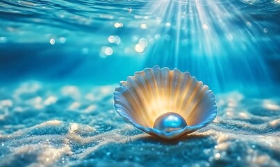 pearl shell on under water of sea