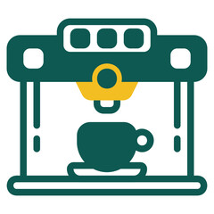 Coffee machine green icon