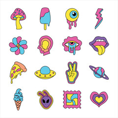 Psychedelic Stikcer Set