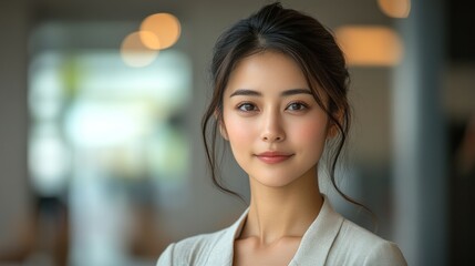 Naklejka premium Portrait of a Confident Young Asian Woman