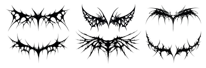 Abstract tribal tattoo designs, element vector set