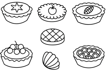 tart line art minimalist approach to dessert drawings.eps