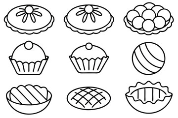 tart line art simple and elegant pastry sketches.eps

