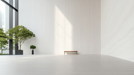 Minimalist skyscraper featuring ultra-thin quartzite cladding tiles, clean design