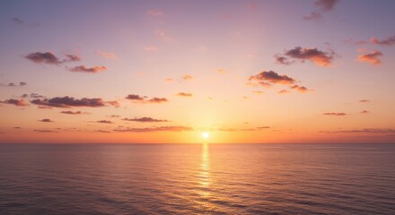 Fototapeta premium Ocean Sunset with a Colorful Sky and Gentle Water Reflection