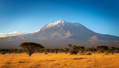 kilimanjaro on african savannah