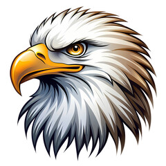 Majestic Bald Eagle Head: Profile Image isolated on transparent background