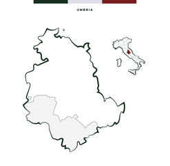 Regione Umbria in Italia - mappa vettoriale