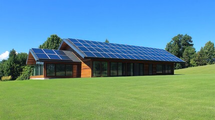 Obraz premium Eco-Friendly Modern Home with Solar Panels