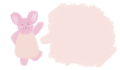 ウサギちゃんの吹き出しイラスト（JPEG/PNG)