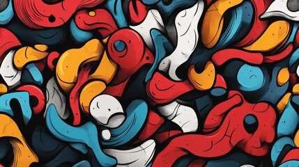 Fototapeta premium Abstract Colorful Shapes Seamless Pattern Background