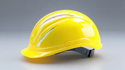 Fototapeta premium Sleek Yellow Hard Hat: Safety and Modern Design