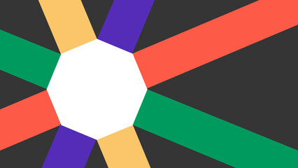 abstract hexagonal line background with retro colors palette