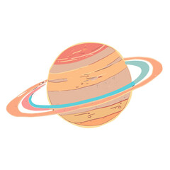 Fototapeta premium Cute saturn illustration astronomy universe planet vector