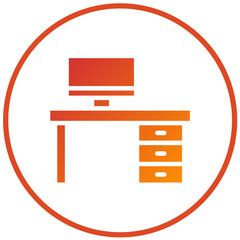 Vector Design Office Desk Icon Style