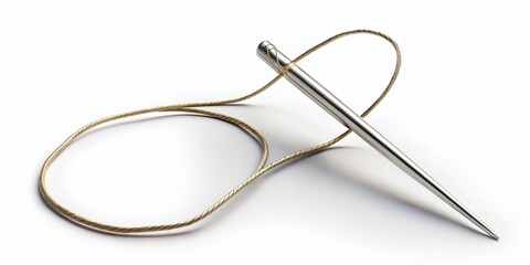 Sewing Needle and Thread Logo: Fashion Design Element, Tailor Shop Branding, Needlework Instrument