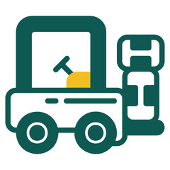 Forklift green icon
