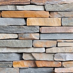 Stacked stone cladding with a mix of polished and rough textures, creative blend
