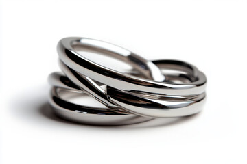 Naklejka premium Elegant stacked silver bangles accessories fashion jewelry display studio setting close-up view delicate and stylish concept for trendy accessory lovers