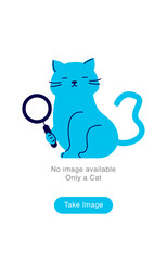 Empty State Illustration. Cat with Magnifying Glass. Search or No Results