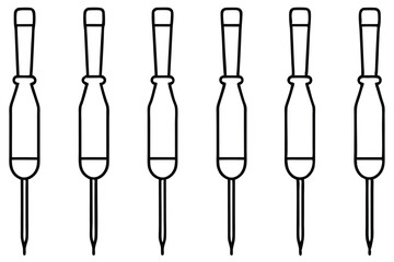 Pipette line art modern thin outline medical graphic.eps