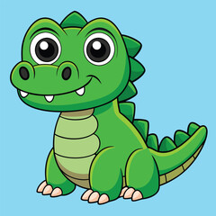 Naklejka premium Happy Cartoon Alligator with Big Smile