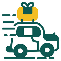 Traveling green icon