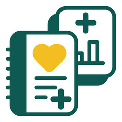 Medical report green icon