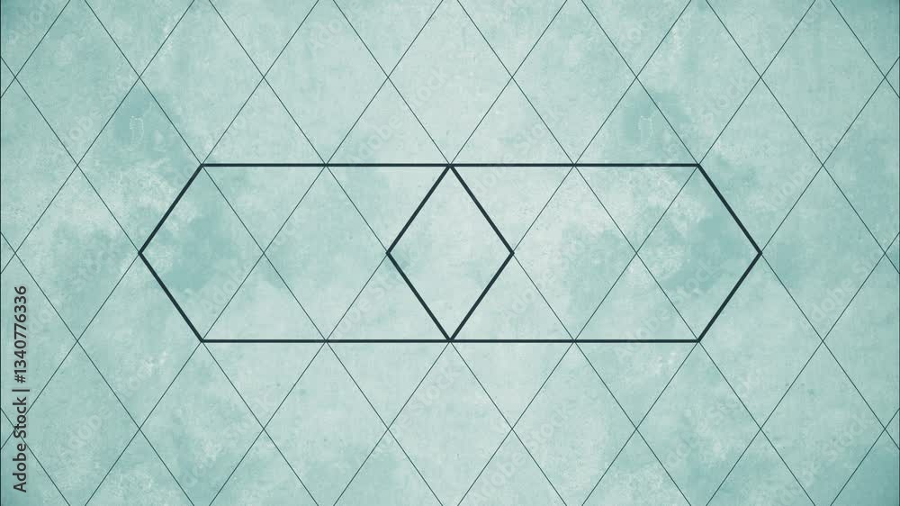 Aufkleber Digital loop animation with transforming contours of rectangles forming a dynamic pattern. Light textured background adds depth, while minimalist style emphasizes optical illusion. 3d rendering 4K