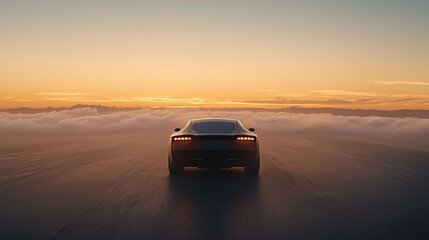 F-35 Lightning II Fighter Jet gracefully maneuvers through golden morning skies surrounded by wispy clouds