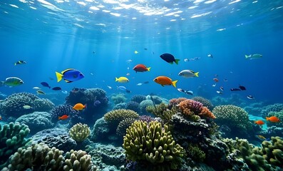 Fototapeta premium coral reef and fishes