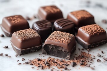 Gourmet Dark Chocolate Truffles with Cocoa Dusting